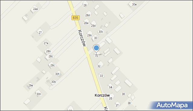 Korczów, Korczów, 31, mapa Korczów