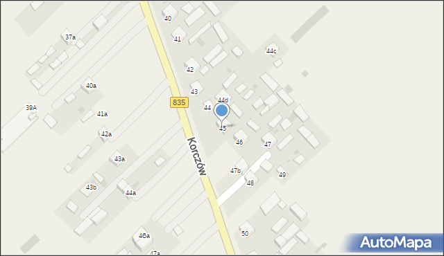 Korczów, Korczów, 45, mapa Korczów