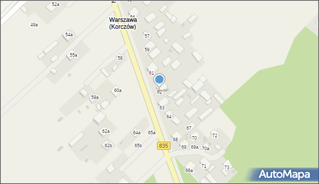 Korczów, Korczów, 62, mapa Korczów