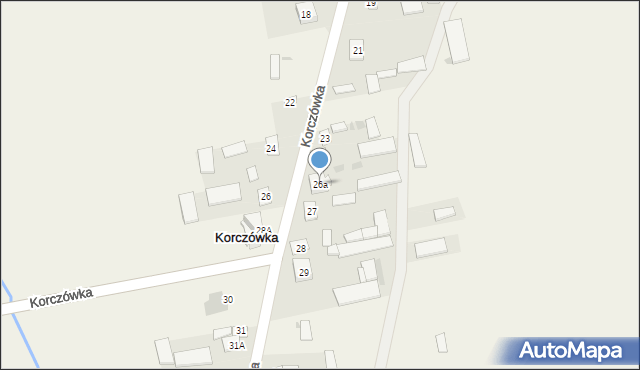 Korczówka, Korczówka, 26a, mapa Korczówka