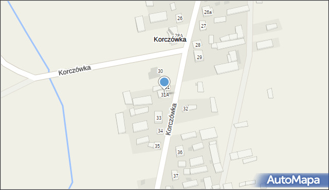 Korczówka, Korczówka, 31A, mapa Korczówka