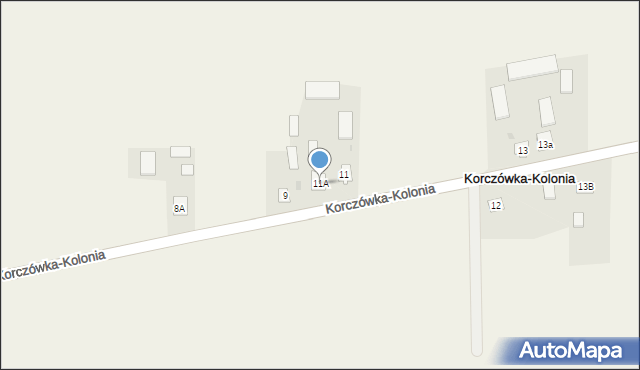 Korczówka-Kolonia, Korczówka-Kolonia, 11A, mapa Korczówka-Kolonia