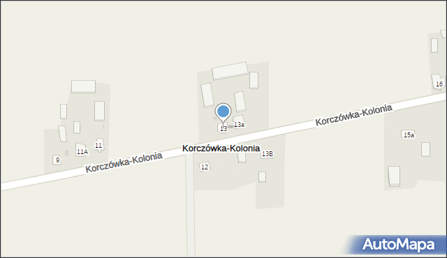 Korczówka-Kolonia, Korczówka-Kolonia, 13, mapa Korczówka-Kolonia