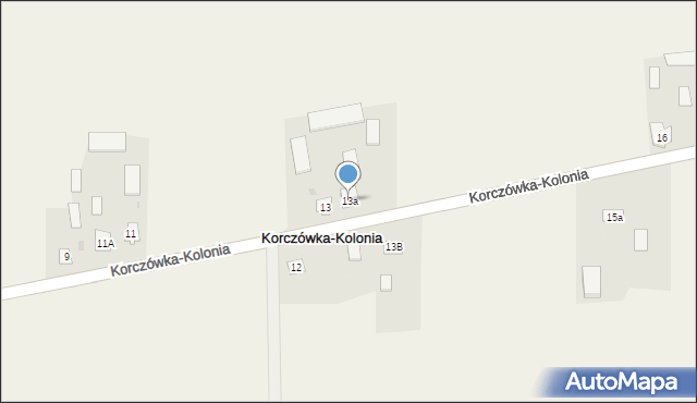 Korczówka-Kolonia, Korczówka-Kolonia, 13a, mapa Korczówka-Kolonia