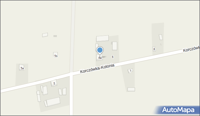 Korczówka-Kolonia, Korczówka-Kolonia, 6a, mapa Korczówka-Kolonia