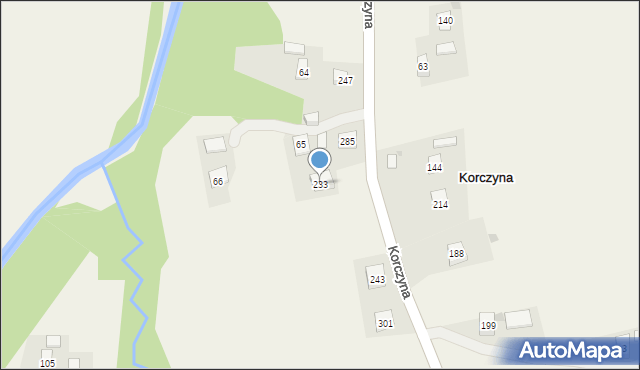 Korczyna, Korczyna, 233, mapa Korczyna