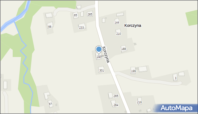 Korczyna, Korczyna, 243, mapa Korczyna