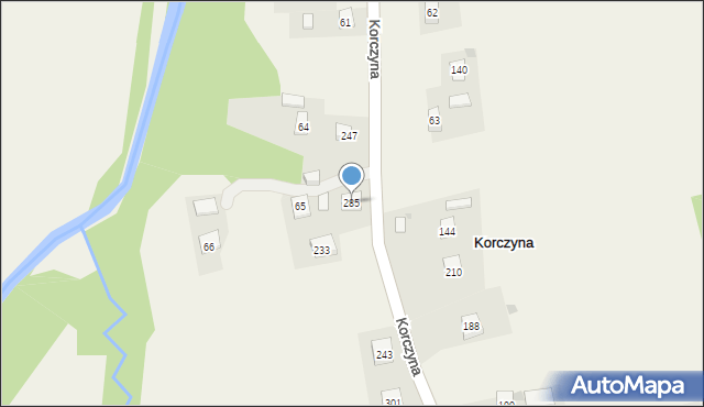 Korczyna, Korczyna, 285, mapa Korczyna