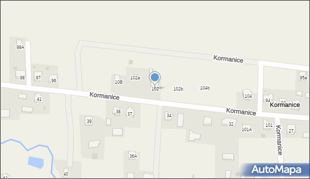 Kormanice, Kormanice, 102, mapa Kormanice