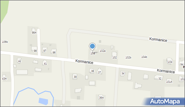 Kormanice, Kormanice, 108, mapa Kormanice