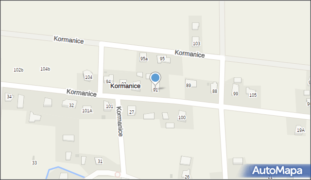 Kormanice, Kormanice, 91, mapa Kormanice