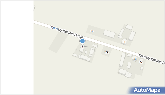 Kornaty-Kolonia Druga, Kornaty-Kolonia Druga, 7, mapa Kornaty-Kolonia Druga