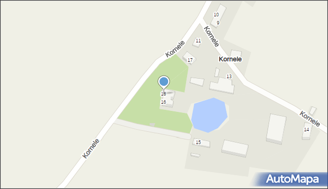 Kornele, Kornele, 18, mapa Kornele