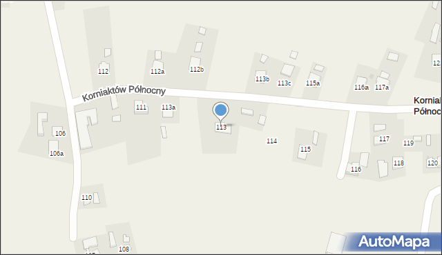 Korniaktów Północny, Korniaktów Północny, 113, mapa Korniaktów Północny