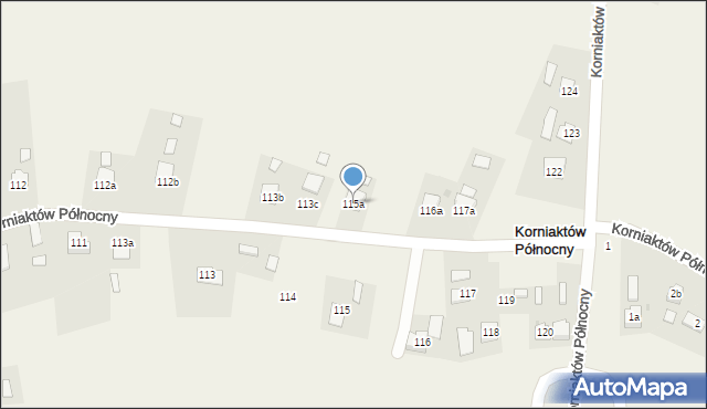 Korniaktów Północny, Korniaktów Północny, 115a, mapa Korniaktów Północny