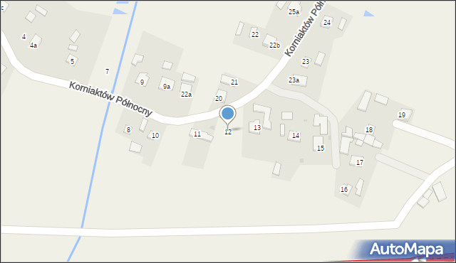 Korniaktów Północny, Korniaktów Północny, 12, mapa Korniaktów Północny