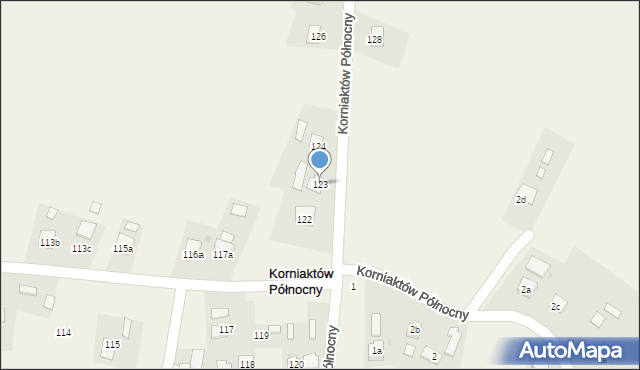 Korniaktów Północny, Korniaktów Północny, 123, mapa Korniaktów Północny