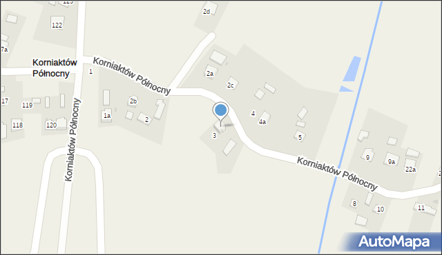 Korniaktów Północny, Korniaktów Północny, 3a, mapa Korniaktów Północny