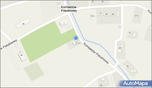 Korniaktów Południowy, Korniaktów Południowy, 1, mapa Korniaktów Południowy