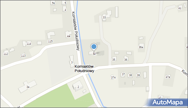 Korniaktów Południowy, Korniaktów Południowy, 34, mapa Korniaktów Południowy