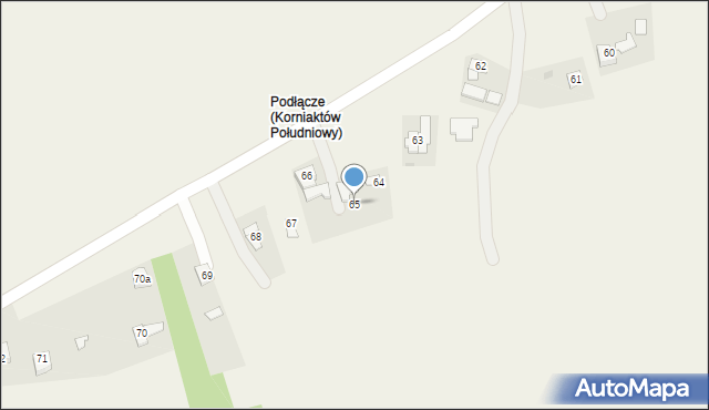 Korniaktów Południowy, Korniaktów Południowy, 65, mapa Korniaktów Południowy