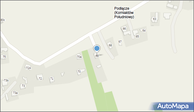 Korniaktów Południowy, Korniaktów Południowy, 69, mapa Korniaktów Południowy
