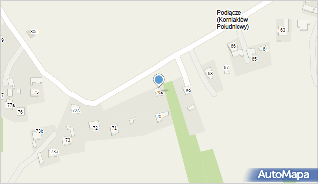 Korniaktów Południowy, Korniaktów Południowy, 70a, mapa Korniaktów Południowy