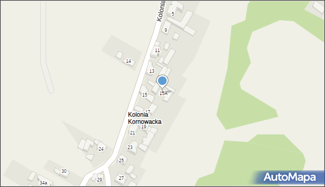 Kornowac, Kolonia, 15A, mapa Kornowac