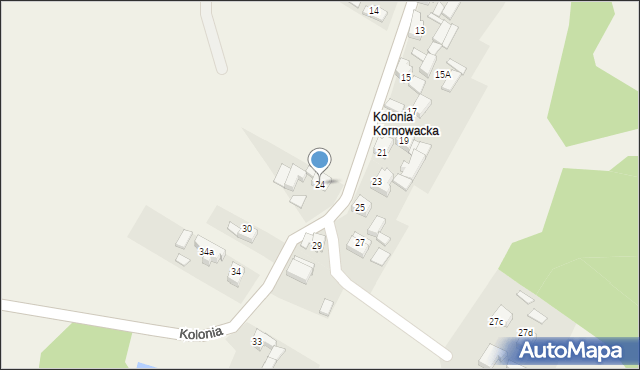 Kornowac, Kolonia, 24, mapa Kornowac