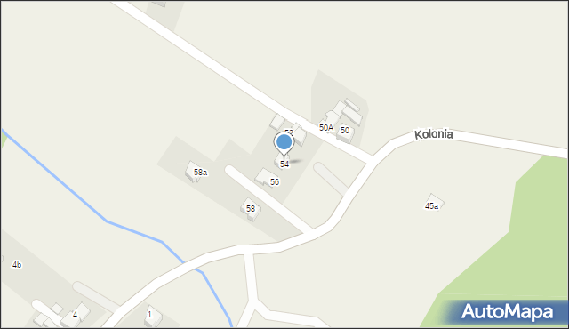 Kornowac, Kolonia, 54, mapa Kornowac