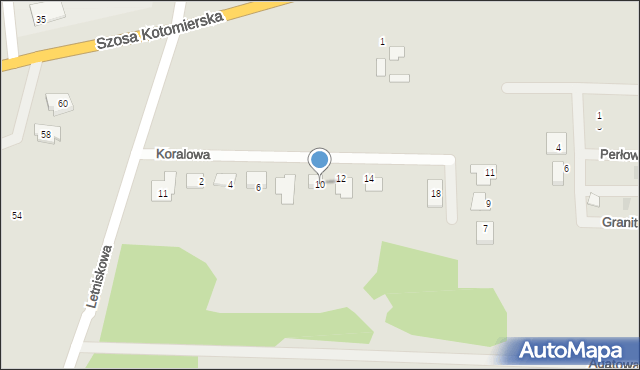 Koronowo, Koralowa, 10, mapa Koronowo