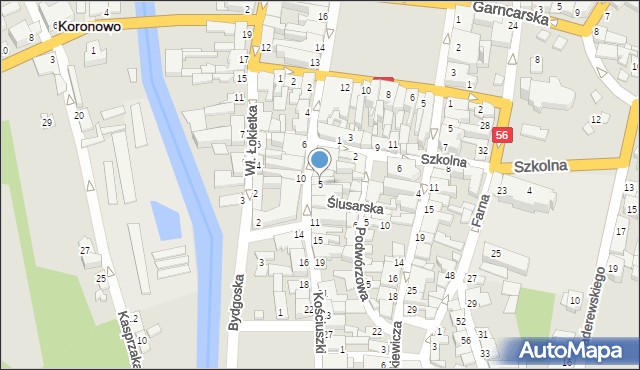 Koronowo, Kościuszki Tadeusza, gen., 5, mapa Koronowo