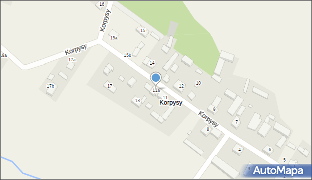 Korpysy, Korpysy, 11a, mapa Korpysy