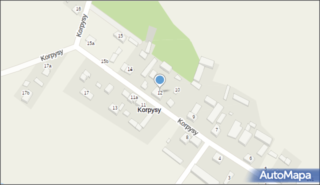 Korpysy, Korpysy, 12, mapa Korpysy