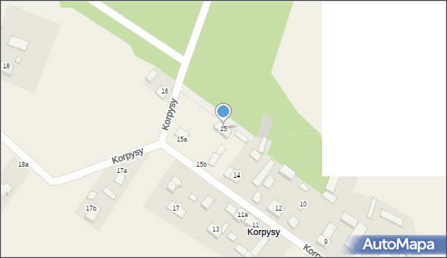 Korpysy, Korpysy, 15, mapa Korpysy