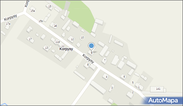 Korpysy, Korpysy, 9, mapa Korpysy