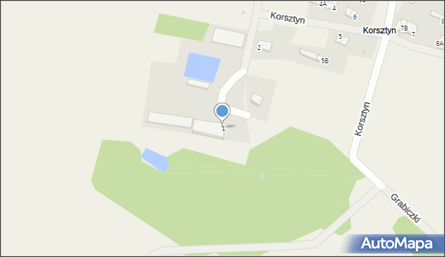 Korsztyn, Korsztyn, 1, mapa Korsztyn