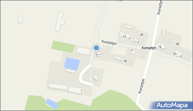 Korsztyn, Korsztyn, 2, mapa Korsztyn