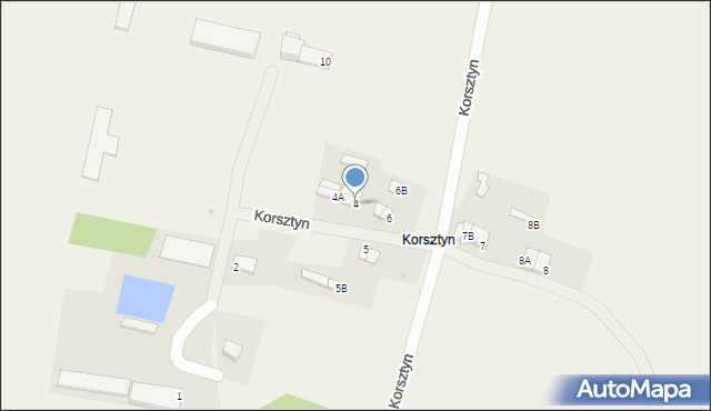 Korsztyn, Korsztyn, 4, mapa Korsztyn