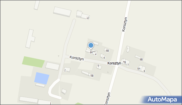 Korsztyn, Korsztyn, 4A, mapa Korsztyn