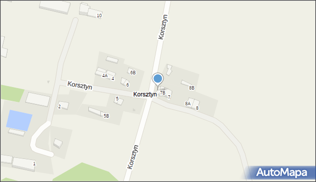 Korsztyn, Korsztyn, 7C, mapa Korsztyn