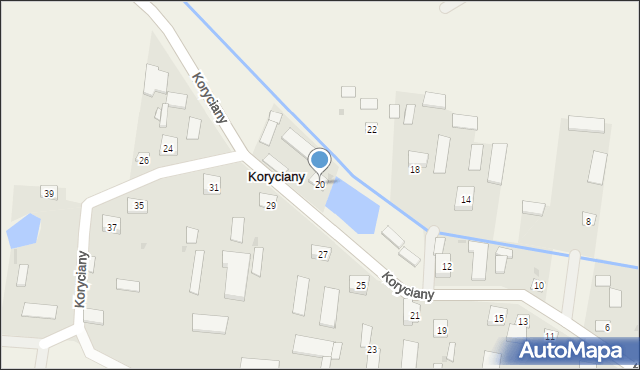 Koryciany, Koryciany, 20, mapa Koryciany