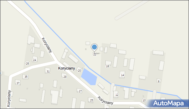 Koryciany, Koryciany, 22, mapa Koryciany