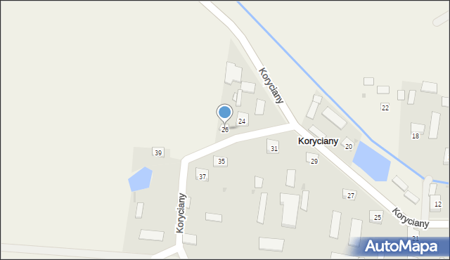 Koryciany, Koryciany, 26, mapa Koryciany