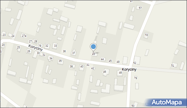 Koryciny, Koryciny, 43, mapa Koryciny