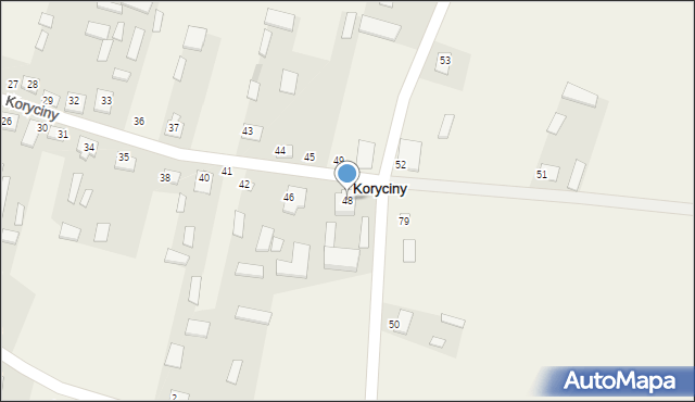 Koryciny, Koryciny, 48, mapa Koryciny