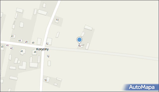 Koryciny, Koryciny, 51, mapa Koryciny