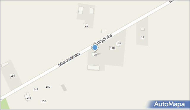 Koryciska, Koryciska, 20, mapa Koryciska