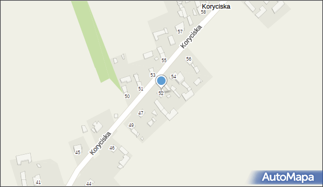 Koryciska, Koryciska, 52, mapa Koryciska