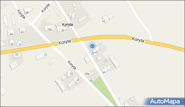 Koryta, Koryta, 13, mapa Koryta